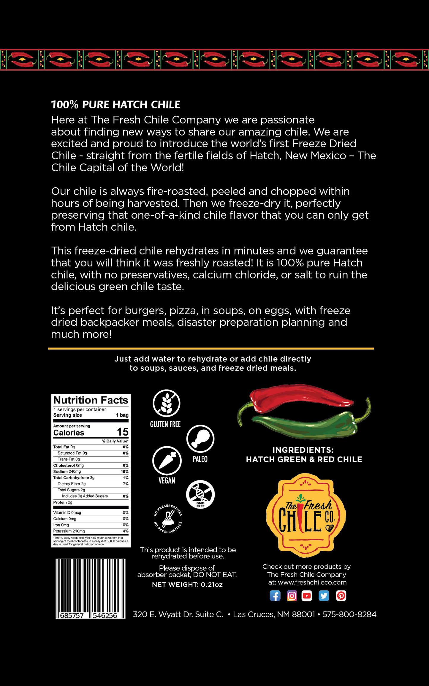 Freeze Dried Hatch Green & Red Chile